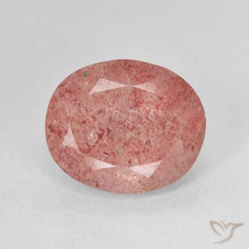 4.70ct Natural Medium Pink Strawberry Quartz, Oval, Translucent