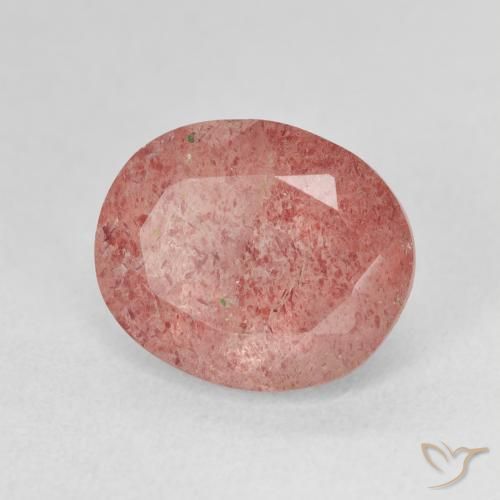 4.70 ct Pink Strawberry Quartz Stone, Natural Strawberry Quartz in Oval Facet Shape for Sale