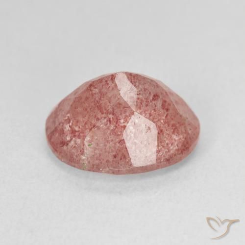 Strawberry Quartz Gemstone in 12 x 10 mm (calibrated) Size for Sale, Strawberry Quartz Stone in Medium Pink Color
