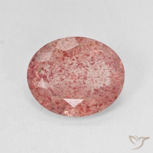 3.49ct Natural Light Rose Pink Strawberry Quartz, Oval, Translucent