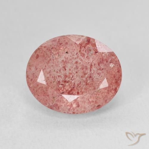 4.91ct Natural Medium Pink Strawberry Quartz, Oval, Translucent