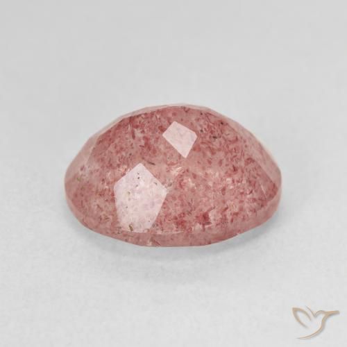 Strawberry Quartz Gemstone in 12 x 10 mm (calibrated) Size for Sale, Strawberry Quartz Stone in Medium Pink Color