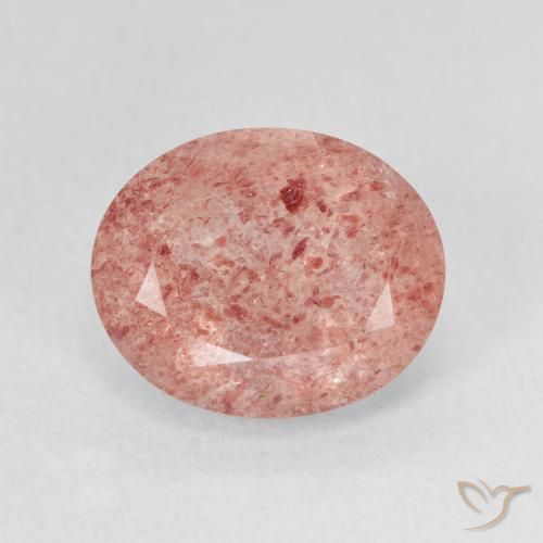 4.80ct Natural Light Rose Pink Strawberry Quartz, Oval, Translucent