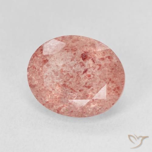 4.80 ct Pink Strawberry Quartz Stone, Natural Strawberry Quartz in Oval Facet Shape for Sale