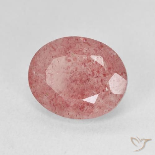 4.51ct Natural Light Hot Pink Strawberry Quartz, Oval, Translucent