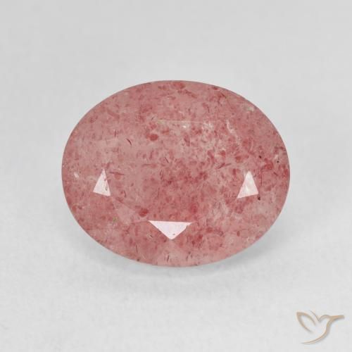 4.51 ct Pink Strawberry Quartz Stone, Natural Strawberry Quartz in Oval Facet Shape for Sale