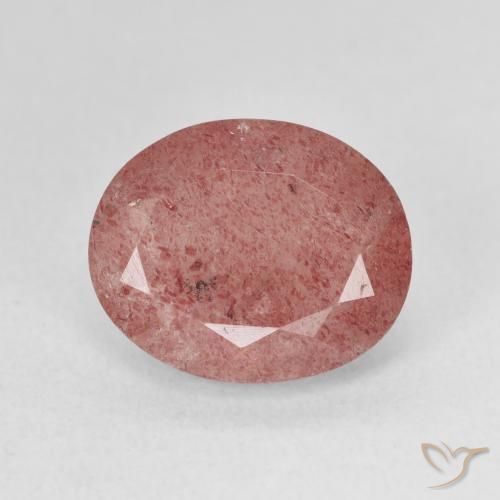4.53ct Natural Raspberry Pink Strawberry Quartz, Oval, Translucent