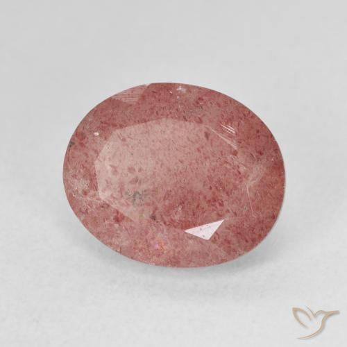 4.53 ct Pink Strawberry Quartz Stone, Natural Strawberry Quartz in Oval Facet Shape for Sale