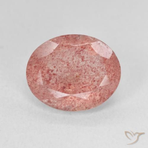 4.39ct Natural Medium Pink Strawberry Quartz, Oval, Translucent