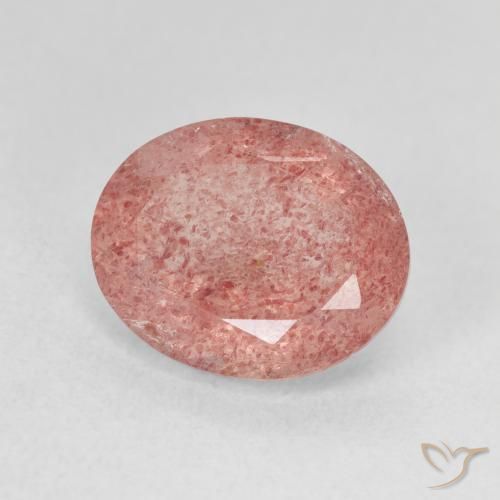 4.39 ct Pink Strawberry Quartz Stone, Natural Strawberry Quartz in Oval Facet Shape for Sale