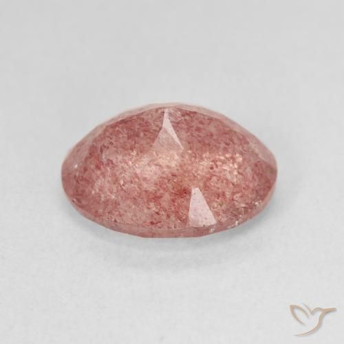 Strawberry Quartz Gemstone in 12 x 10 mm (calibrated) Size for Sale, Strawberry Quartz Stone in Medium Pink Color