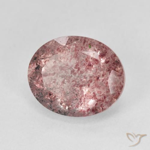 4.95 ct Pink Strawberry Quartz Stone, Natural Strawberry Quartz in Oval Facet Shape for Sale