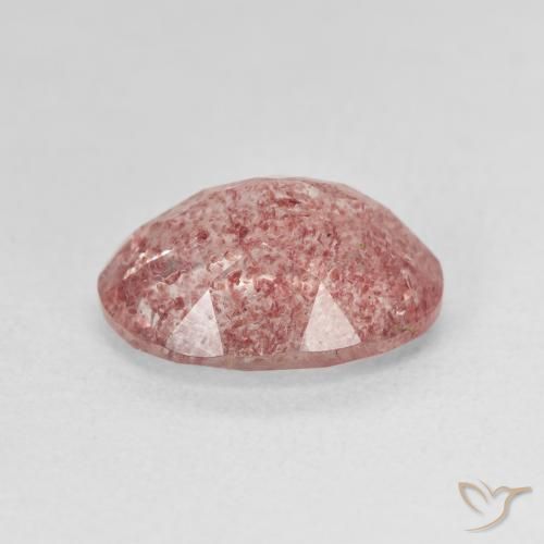 Strawberry Quartz Gemstone in 11.7 x 9.4 mm Size for Sale, Strawberry Quartz Stone in Light Hot Pink Color
