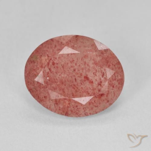 3.62 ct Red Strawberry Quartz Stone, Natural Strawberry Quartz in Oval Facet Shape for Sale