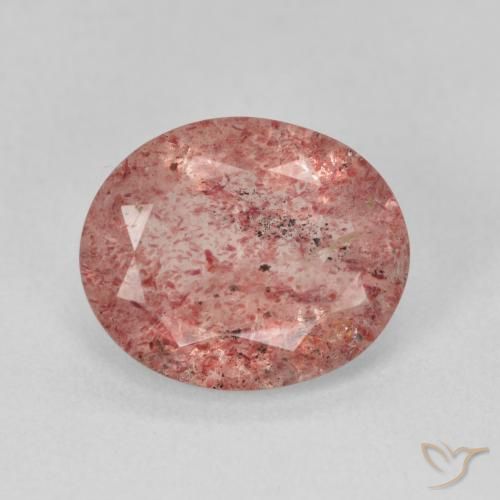 3.61ct Natural Orangish Pink Strawberry Quartz, Oval, Translucent