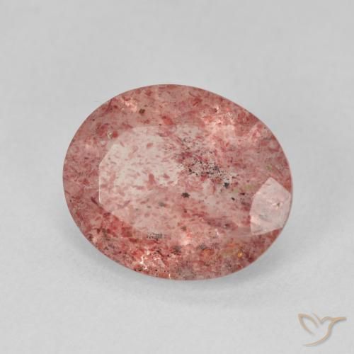 3.61 ct Pink Strawberry Quartz Stone, Natural Strawberry Quartz in Oval Facet Shape for Sale