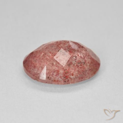 Strawberry Quartz Gemstone in 12 x 10 mm (calibrated) Size for Sale, Strawberry Quartz Stone in Orangish Pink Color