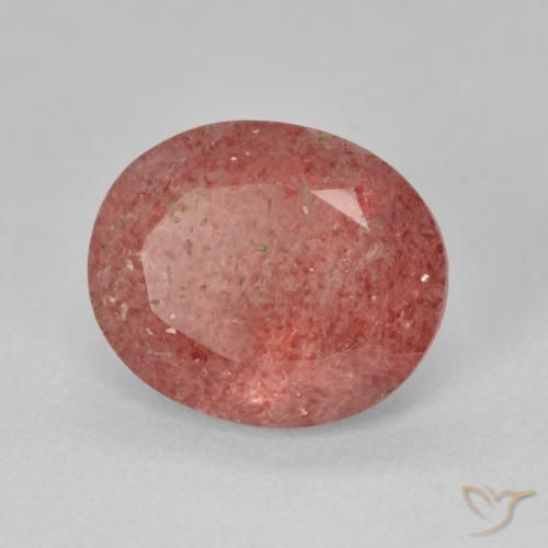 4.44 ct Pink Strawberry Quartz Stone, Natural Strawberry Quartz in Oval Facet Shape for Sale