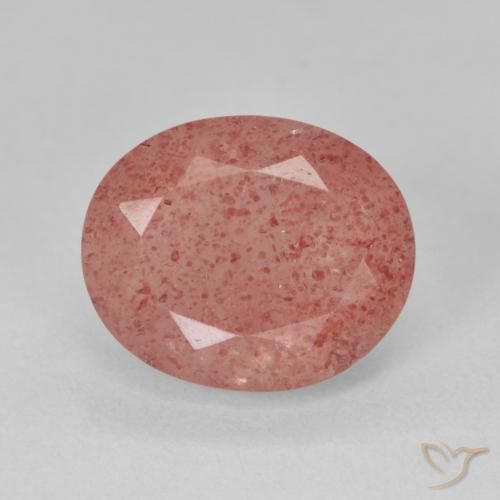 4.65ct Natural Medium Pink Strawberry Quartz, Oval, Translucent