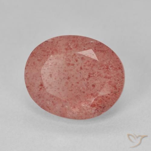 4.65 ct Pink Strawberry Quartz Stone, Natural Strawberry Quartz in Oval Facet Shape for Sale