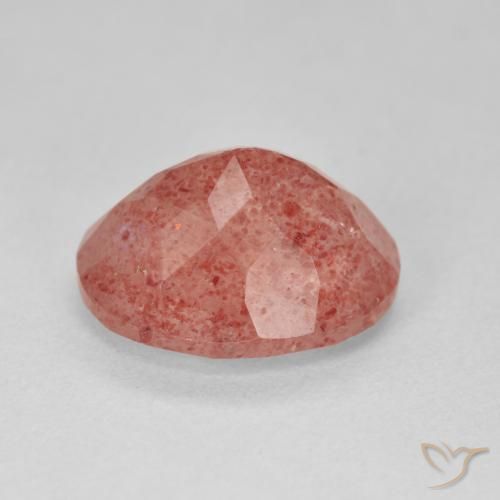 Strawberry Quartz Gemstone in 12 x 10 mm (calibrated) Size for Sale, Strawberry Quartz Stone in Medium Pink Color