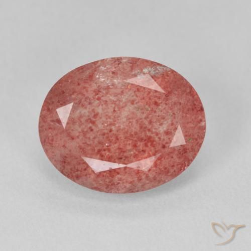 3.97ct Natural Rose Pink Strawberry Quartz, Oval, Translucent