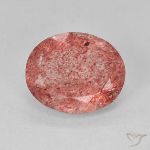 4.09 ct Pink Strawberry Quartz Stone, Natural Strawberry Quartz in Oval Facet Shape for Sale
