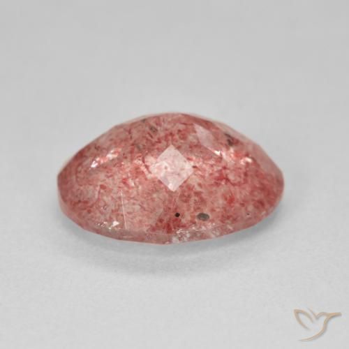 Strawberry Quartz Gemstone in 12 x 10 mm (calibrated) Size for Sale, Strawberry Quartz Stone in Medium Pink Color