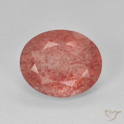 4.33ct Natural Medium Pink Strawberry Quartz, Oval, Translucent