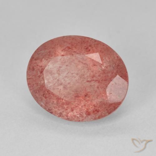 4.33 ct Pink Strawberry Quartz Stone, Natural Strawberry Quartz in Oval Facet Shape for Sale