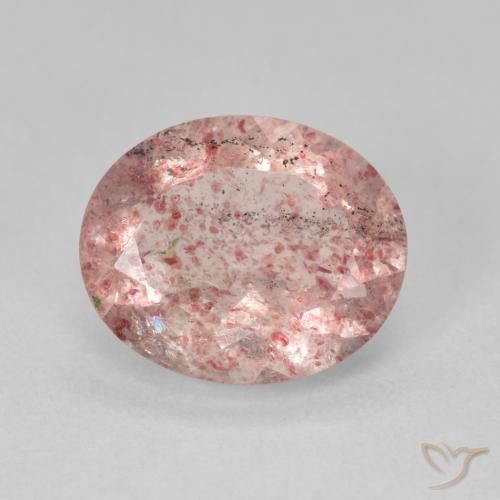 3.95ct Natural Medium Light-Pink Strawberry Quartz, Oval, Translucent