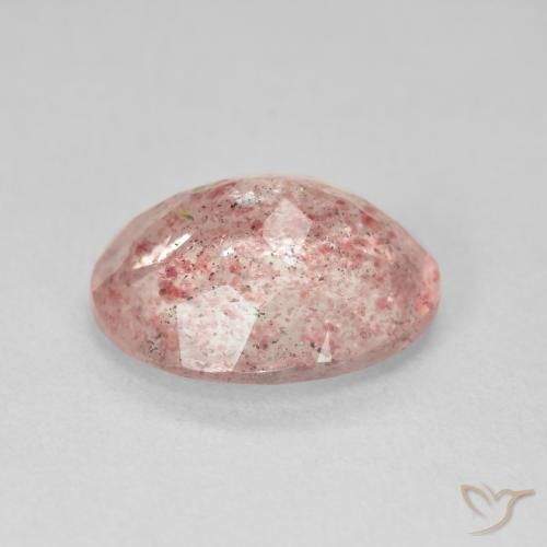 Strawberry Quartz Gemstone in 12 x 10 mm (calibrated) Size for Sale, Strawberry Quartz Stone in Medium Light-Pink Color