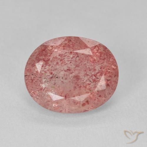 3.92ct Natural Medium Light-Pink Strawberry Quartz, Oval, Translucent