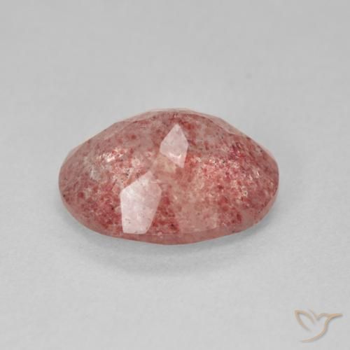 Strawberry Quartz Gemstone in 12 x 10 mm (calibrated) Size for Sale, Strawberry Quartz Stone in Medium Light-Pink Color