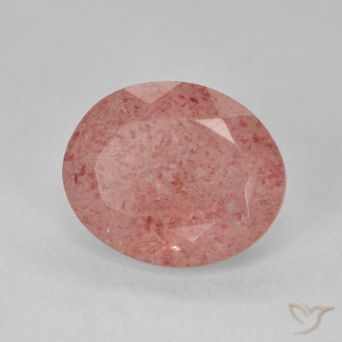 4.31 ct Red Strawberry Quartz Stone, Natural Strawberry Quartz in Oval Facet Shape for Sale