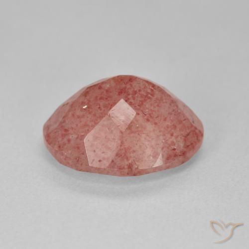 Strawberry Quartz Gemstone in 12 x 10 mm (calibrated) Size for Sale, Strawberry Quartz Stone in Pale Reddish Orange Color
