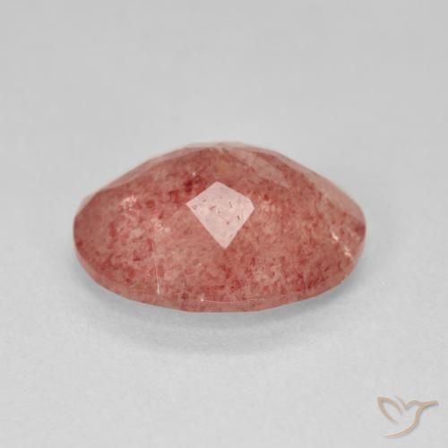 Strawberry Quartz Gemstone in 12 x 10 mm (calibrated) Size for Sale, Strawberry Quartz Stone in Pale Reddish Orange Color