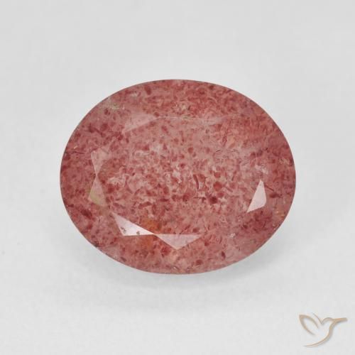 4.61ct Natural Medium Pink Strawberry Quartz, Oval, Translucent