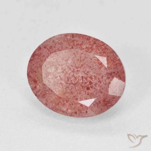 4.61 ct Pink Strawberry Quartz Stone, Natural Strawberry Quartz in Oval Facet Shape for Sale