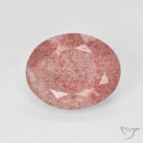 3.88ct Natural Medium Pink Strawberry Quartz, Oval, Translucent