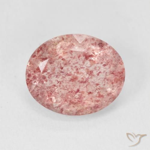 4.42ct Natural Lemonade Pink Strawberry Quartz, Oval, Translucent