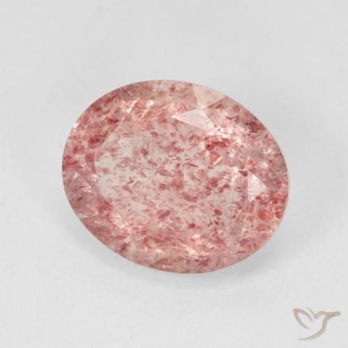 4.42 ct Pink Strawberry Quartz Stone, Natural Strawberry Quartz in Oval Facet Shape for Sale