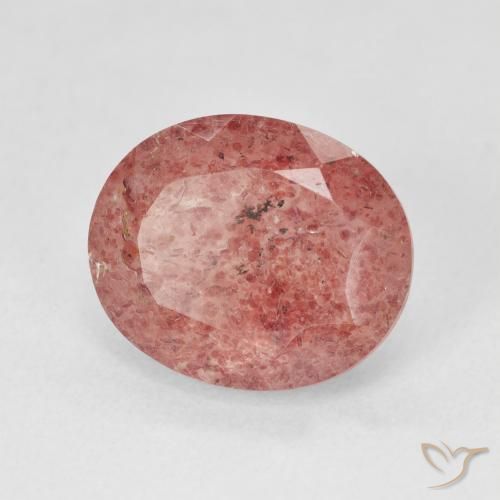 4.43 ct Pink Strawberry Quartz Stone, Natural Strawberry Quartz in Oval Facet Shape for Sale