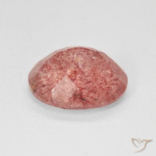 Strawberry Quartz Gemstone in 12 x 10 mm (calibrated) Size for Sale, Strawberry Quartz Stone in Medium Pink Color