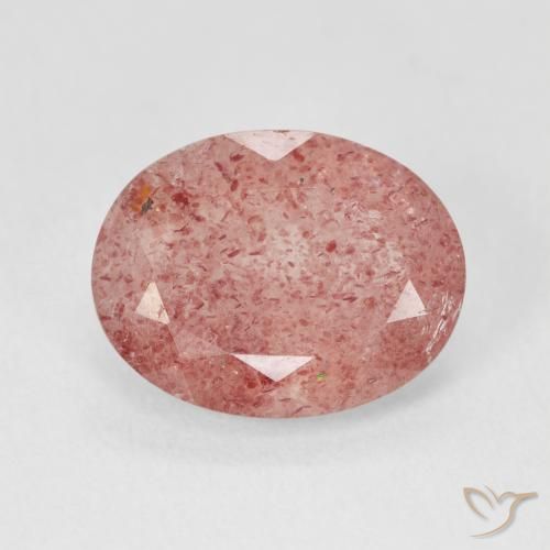4.48ct Natural Medium Pink Strawberry Quartz, Oval, Translucent