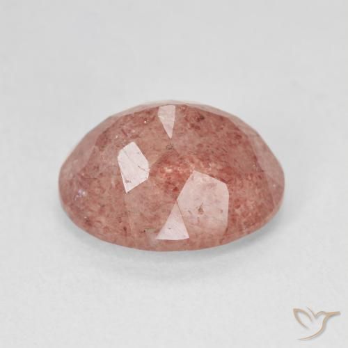 Strawberry Quartz Gemstone in 12 x 10 mm (calibrated) Size for Sale, Strawberry Quartz Stone in Peach Rose Pink Color