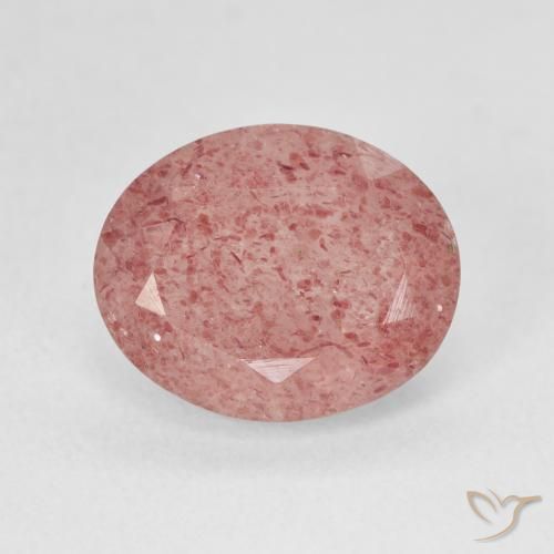 4.32ct Natural Peach Rose Pink Strawberry Quartz, Oval, Translucent