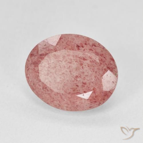 4.32 ct Pink Strawberry Quartz Stone, Natural Strawberry Quartz in Oval Facet Shape for Sale