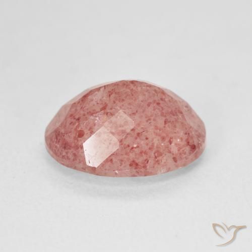 Strawberry Quartz Gemstone in 12 x 10 mm (calibrated) Size for Sale, Strawberry Quartz Stone in Peach Rose Pink Color