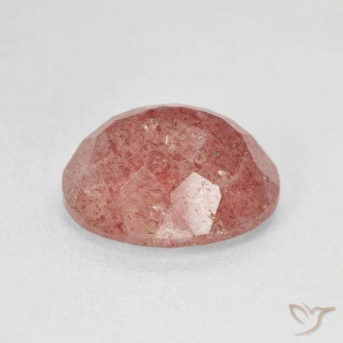 Strawberry Quartz Gemstone in 12 x 10 mm (calibrated) Size for Sale, Strawberry Quartz Stone in Peach Rose Pink Color